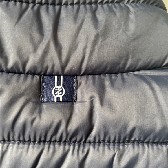 Izod Navy Quilted Puffer Vest with Green Trim - Picture 8 of 8